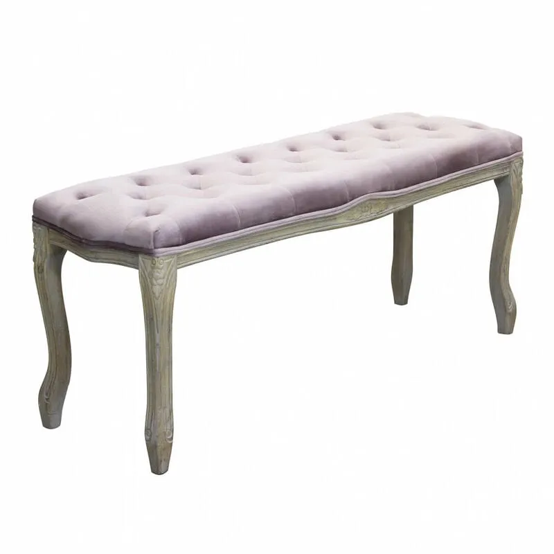 Giordanoshop - Panca Misty in Velluto Rosa 110x36x47 h cm in Legno Rosa