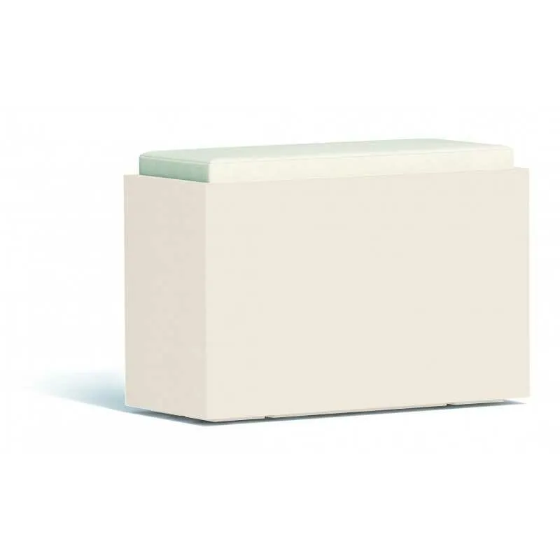 Pouf Comfy Roomy Bianco in Polimero Monacis - Cm 35X80X55 h