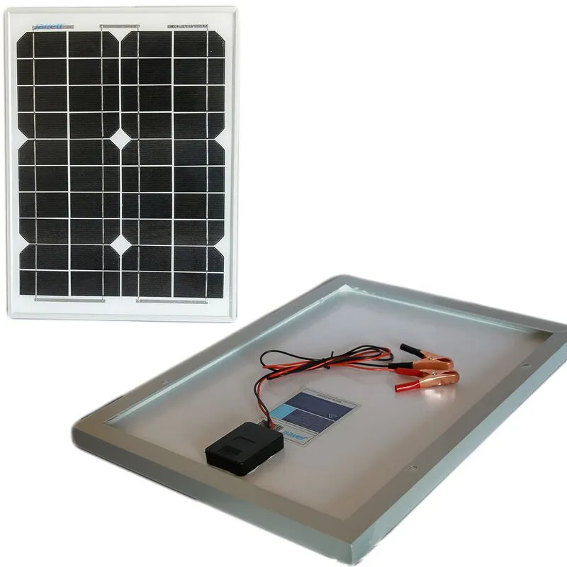 Pannello solare modulo fotovoltaico 20W 20WATT 12V celle silicio pinze batteria