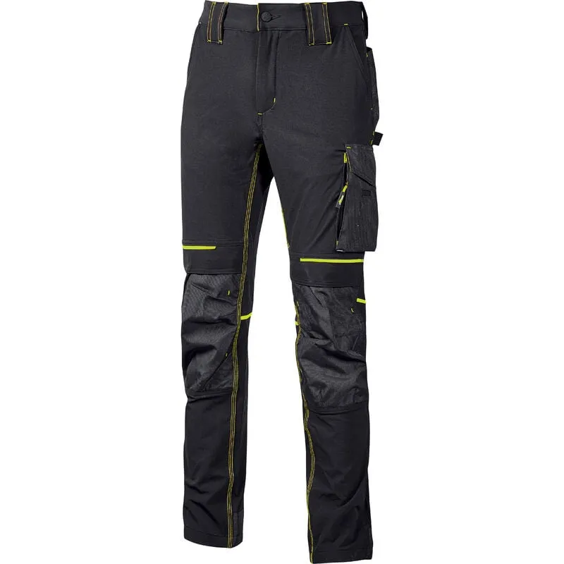 Idroweb - pantalone atom slim fit nero-giallo tg.m pz 1