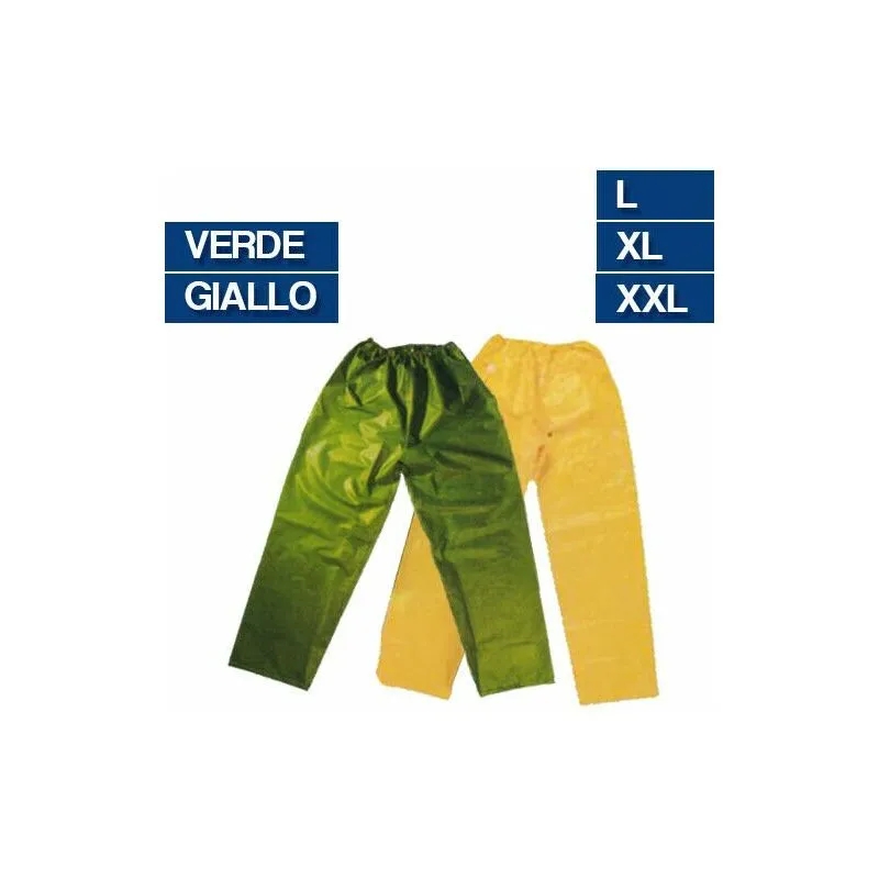 Marca - pantalone impermeabile antivento antipioggia in pvc xtrem con elastico 01584V giallo - l (01584)