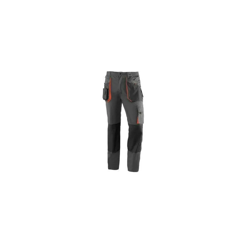 Pantaloni In Cotone E Poliestere Top Di Gamma Bicolore T S Grigio / Nero / Arancione - 961-S