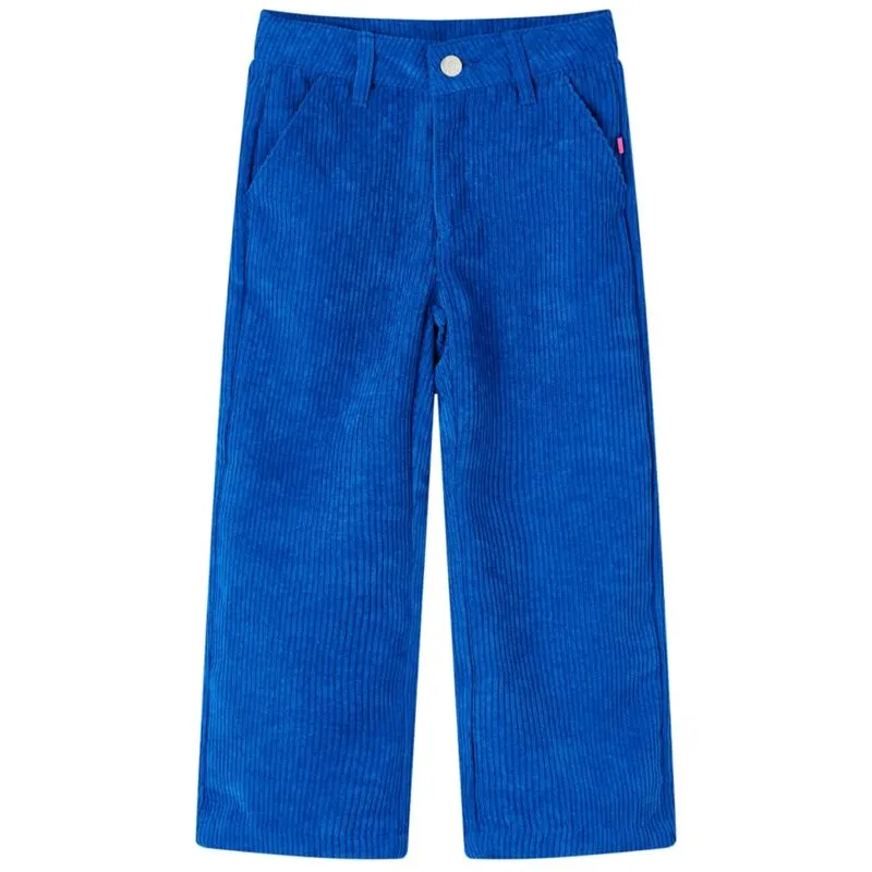 Pantaloni per Bambini in Velluto a Coste Blu Cobalto 116