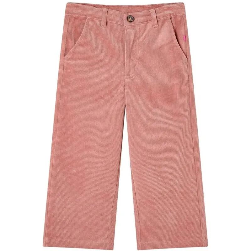 Pantaloni per Bambini in Velluto a Coste Rosa Antico 128