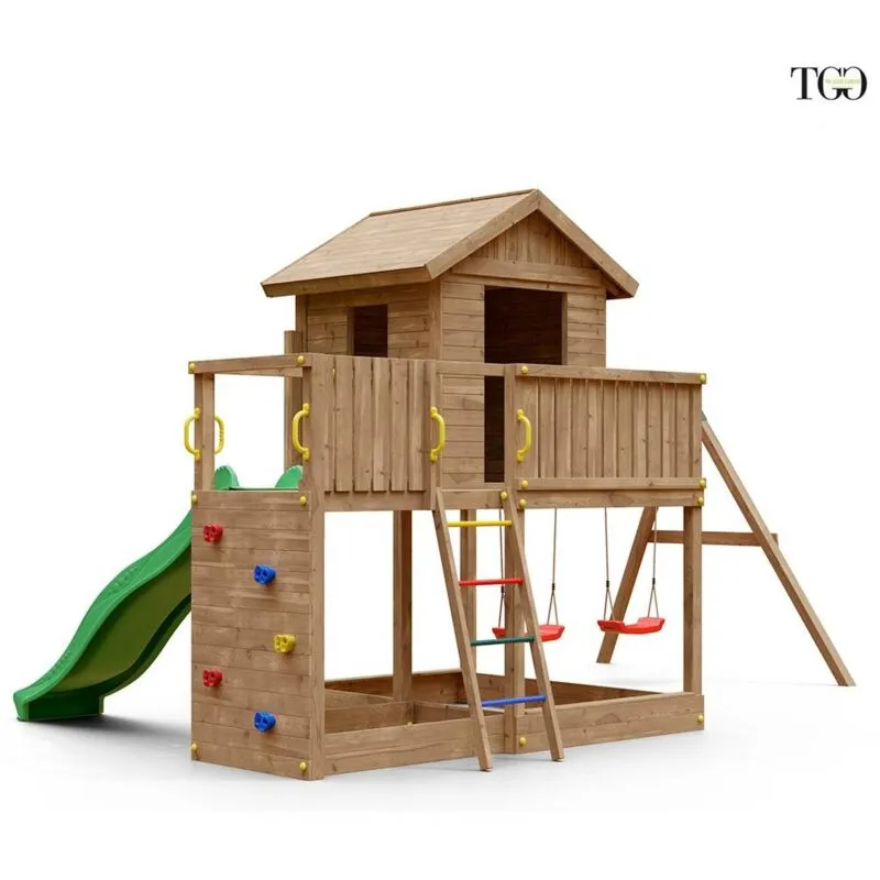 Fungoo - Casetta con Scivolo galaxy L2S giochi da giardino in legno