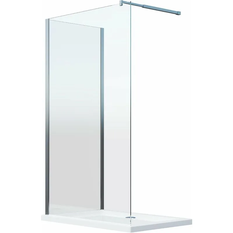 Parete Doccia Walk-in Angolare Doppio Vetro 8 mm Reversibile 68-70 x 118,5-120,5 H 200 cm