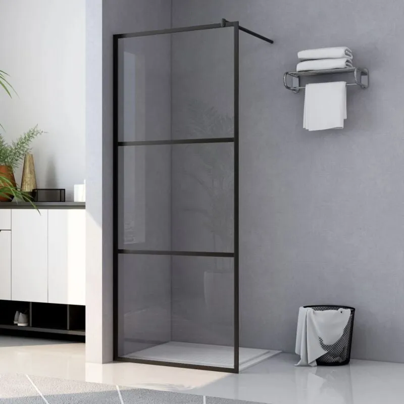 Vidaxl - Parete Doccia Walk-in in Vetro Trasparente esg Nera 100x195 cm