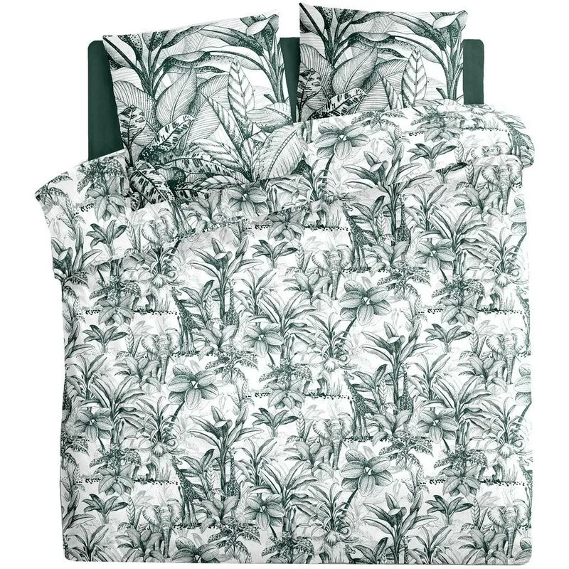 Set di biancheria da letto jouy in cotone 240x220cm Atmosphera créateur d'intérieur - Verde