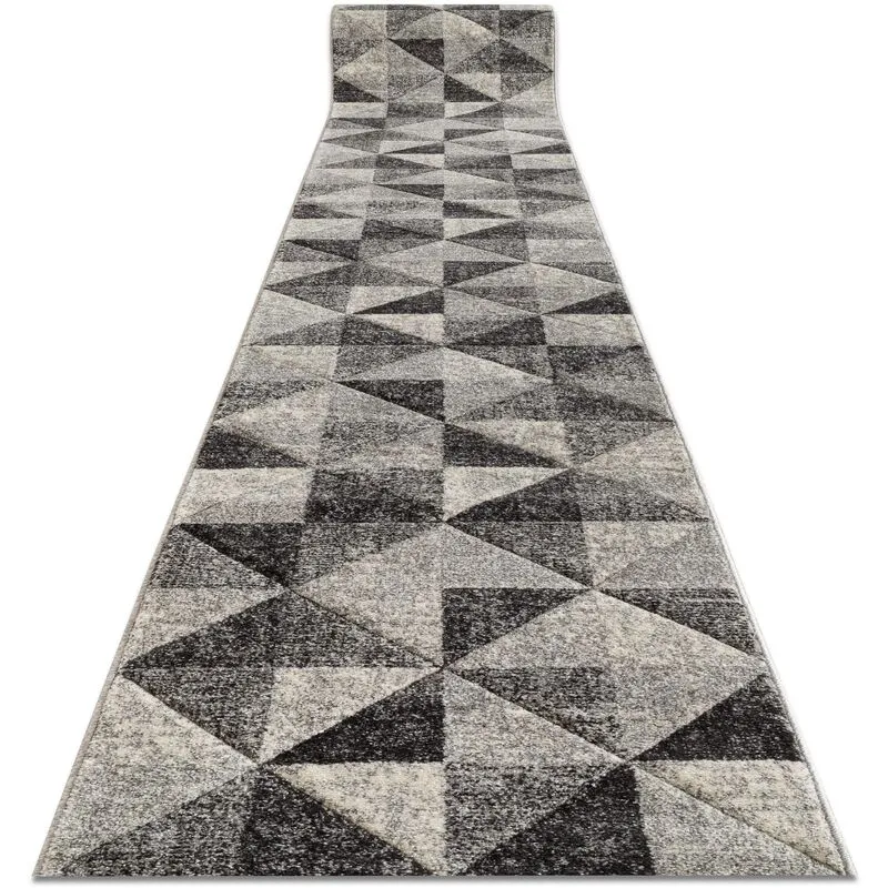 Rugsx - Passatoia feel 5672/16811 triangoli grigio / anthracite / crema 70 cm grey 70x350 cm