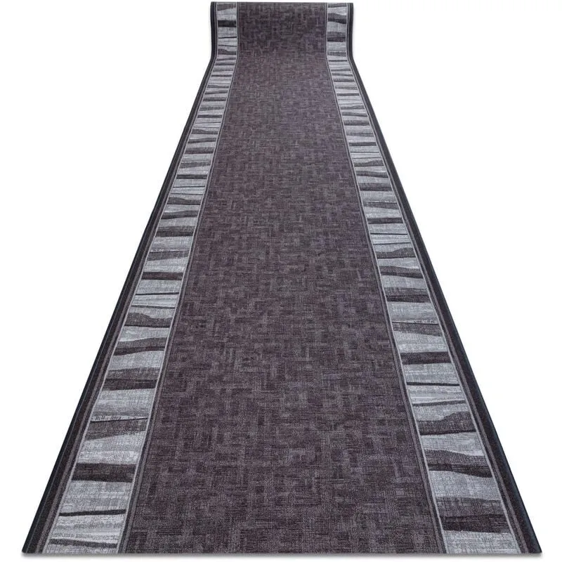 Passatoia gommata linea grigio 80cm grey 80x380 cm