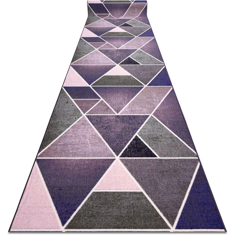 Passatoia gommata triangoli la gomma violet 100 cm purple 100x300 cm