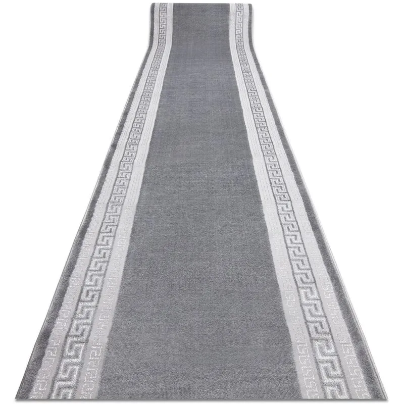 Passatoia Structural mefe 2813 Telaio, chiave greca due livelli di pile grigio 200 cm grey 200x160 cm