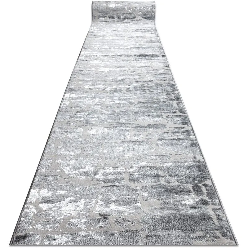 Rugsx - Passatoia Structural mefe 6184 due livelli di pile grigio scuro 100 cm grey 100x350 cm