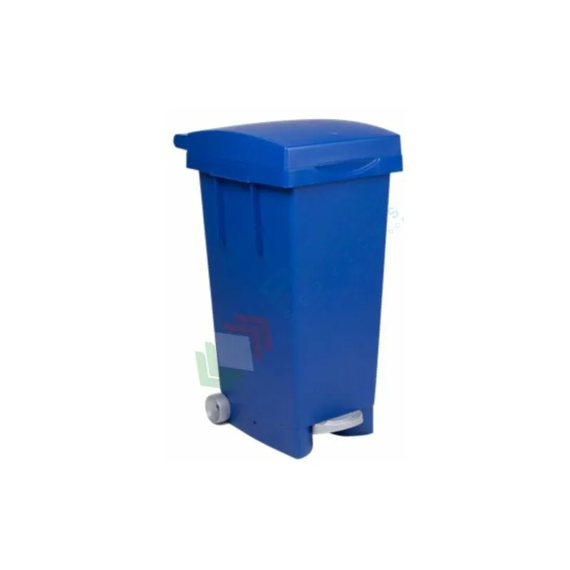 Pack Services - Bidone spazzatura 80 Lt, coperchio cerniera e pedale, blu - Blu