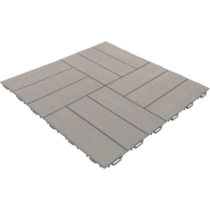 Piastrella di terrazza esterna di 55,5 x 55,5 cm Effetto trasversale - Marte - Collezione grigio chiaro - Grigio chiaro