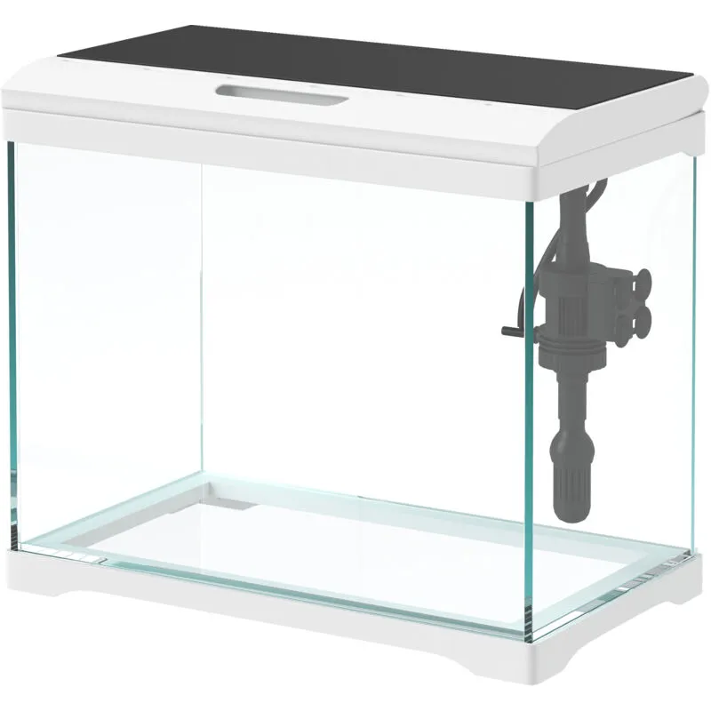 Pawhut - Acquario per Pesci 17L con Luci led, Filtro e Pompa d'Acqua 35x21x31cm