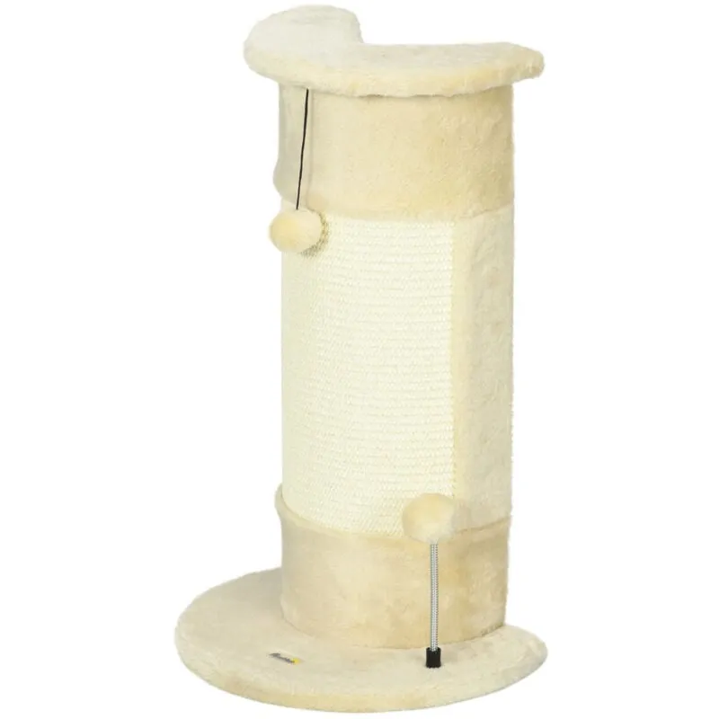 Pawhut - Albero Tiragraffi per Gatti Fino a 5kg in Sisal e Peluche 34x25.5x58cm