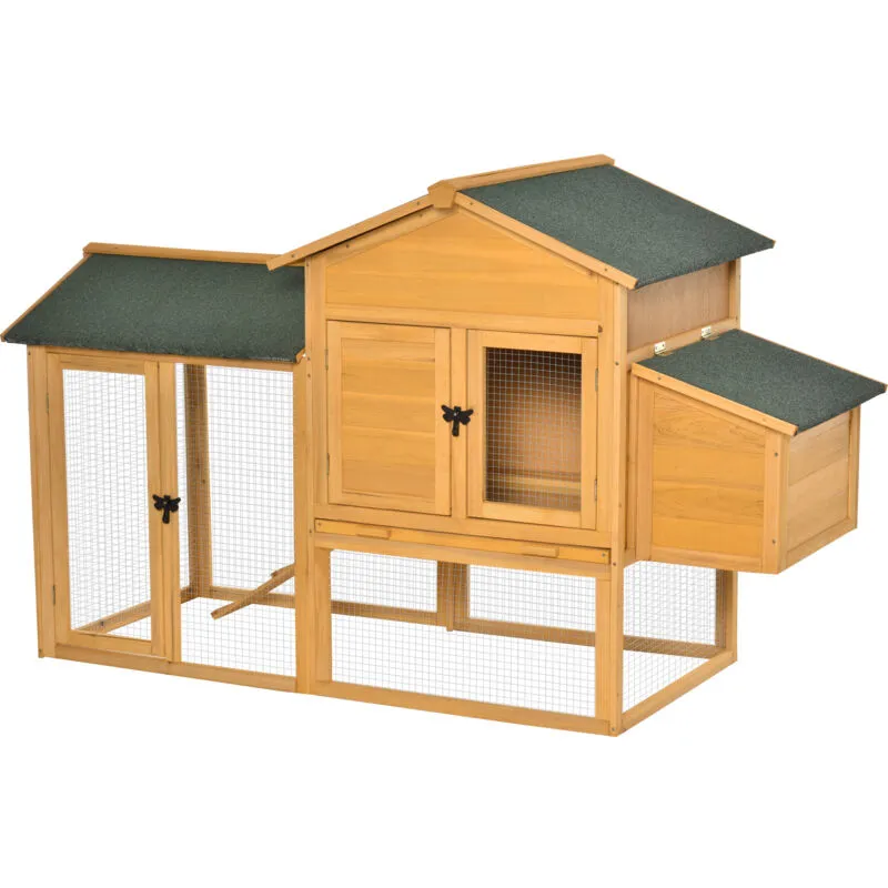 Gabbia per Galline con Casetta e Area Aperta, 168x75x103cm - Pawhut