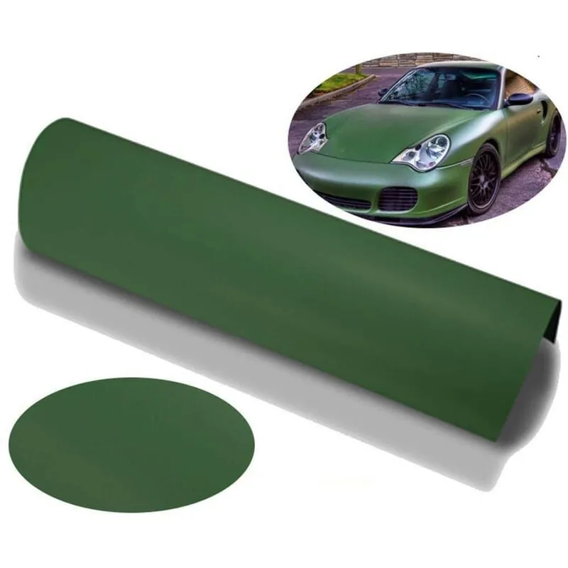 Stickerslab - Pellicola adesiva verde militare car wrapping tuning antigraffio no bolle Misura - 152cm x 50cm