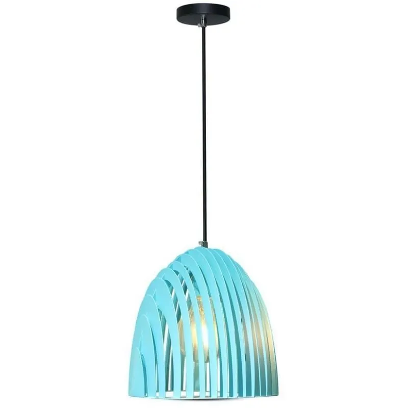 VT-7255-B Lampadario a campana Prismatica led in Metallo Portalampada E27 (Max 60W) blu - V-tac