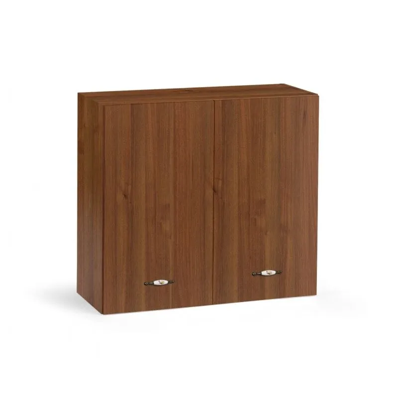 Pensile colapiatti cucina 80x32x72 cm in legno noce antico con due ante - Adige