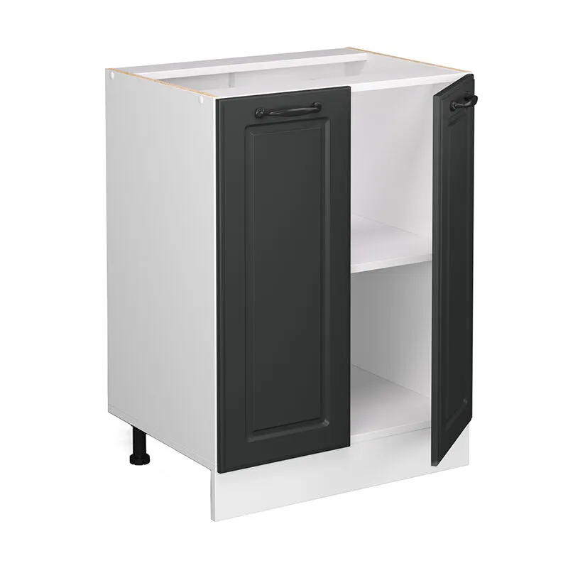 Mobiletto base cucina R-Line, Antracite casa di campagna, 60 cm senza piano di lavoro, 