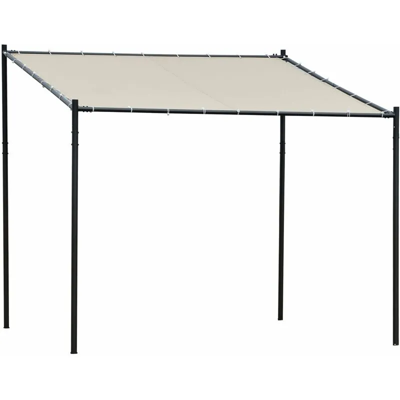 Giordanoshop - Pergola da Giardino 3x2,85m in Metallo e Poliestere Beige