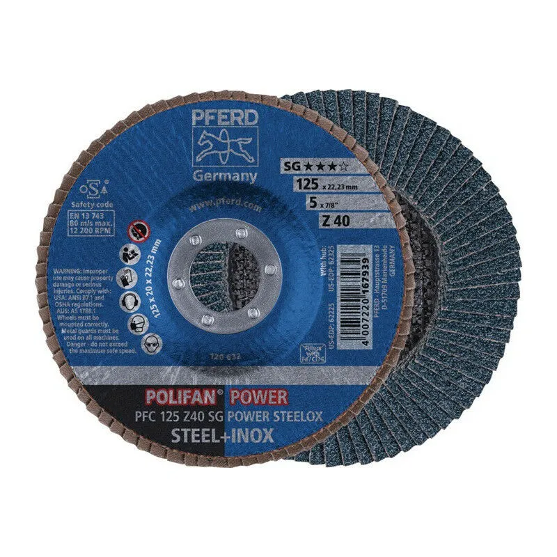 Disco lamellare POLIFAN Z SG POWER STEELOX D. 180 mm Z-40 granulazione conica (confezione da 10)