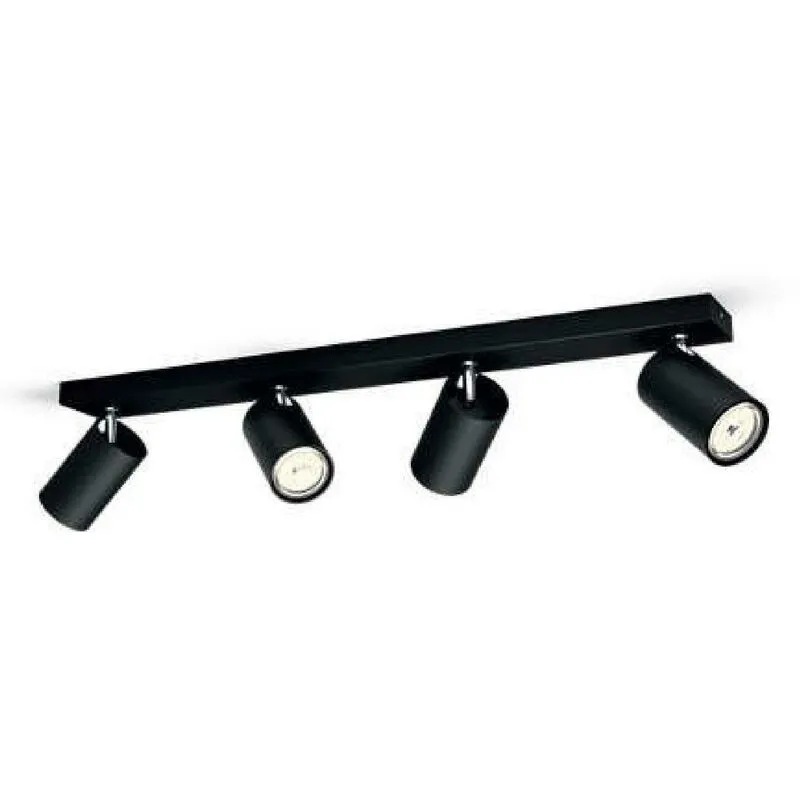 Consumer lighting kosipo faretto 4 luci nero in metallo attacco gu10 orientabile 52059430pn - 