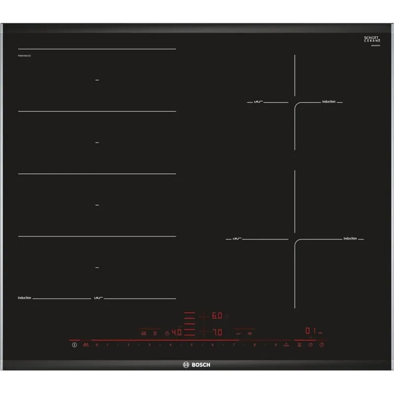 PXE675DC1E. Colore del prodotto: Nero, Posizionamento dell'apparecchio: Da incasso, Dimensione della larghezza del piano cottura: 60 cm. Tipo di