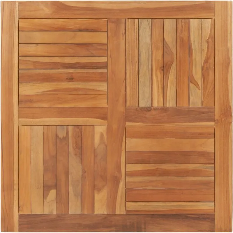 Piano del Tavolo Legno Massello di Teak Quadrato 90x90x2,5 cm - Vidaxl