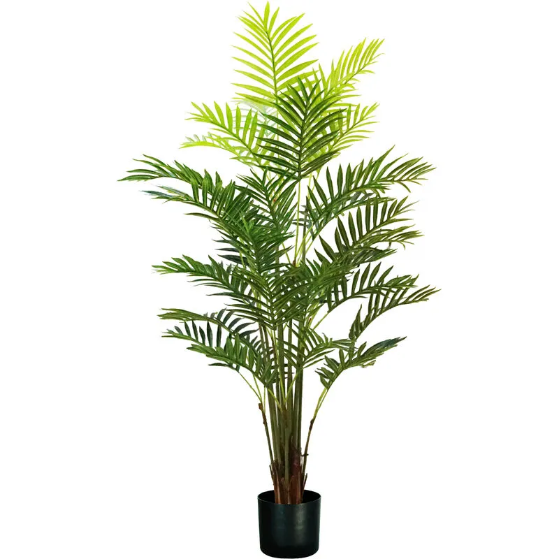 King Home - pianta palma areca h. 160 cm 33 foglie completa di vaso con muschio