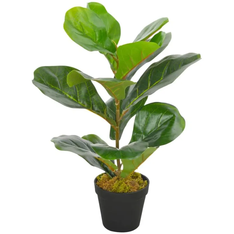 Pianta Artificiale di Ficus Lyrata con Vaso Verde Pianta Decorativa vari dimensioni dimensioni : 45 cm