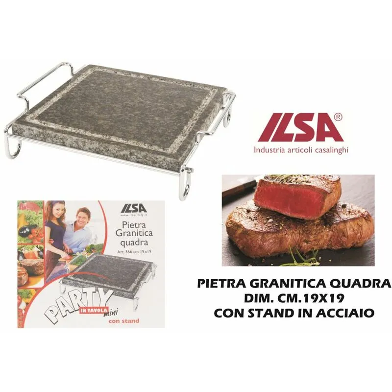 Bighouse It - piastra lavica quadra con stand CM.19x19 inox