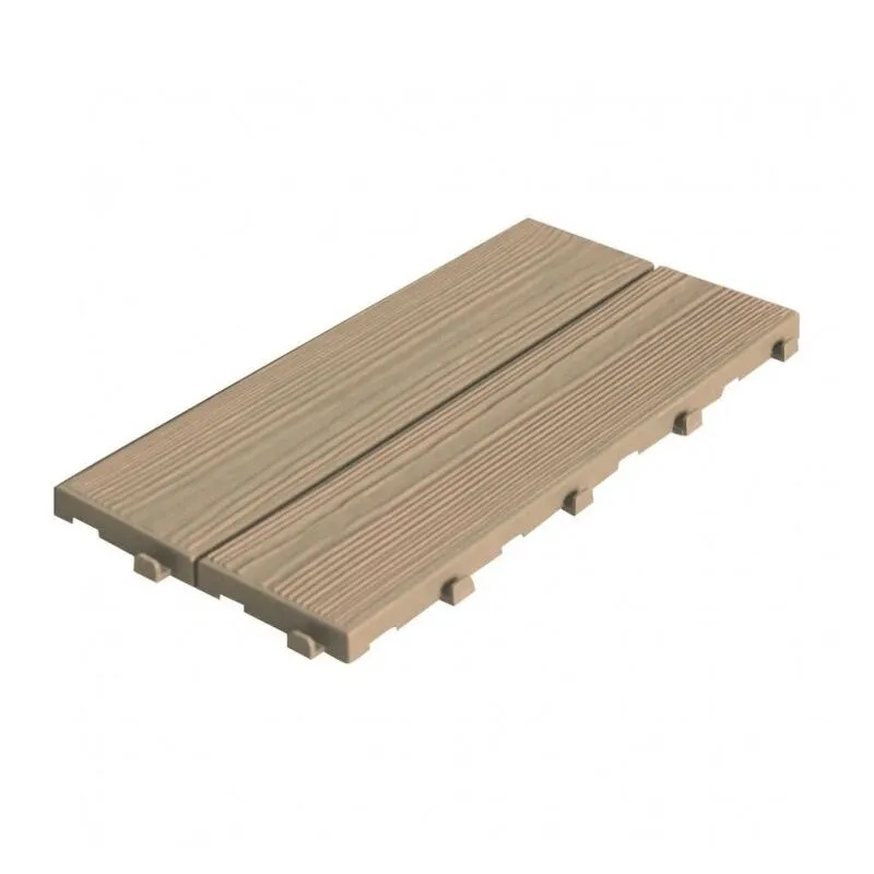 Ezooza - Piastrelle autobloccanti in Plastica con Finitura ad Effetto Legno 37,7 x 18,6 cm. pezzi 14 Colore beige