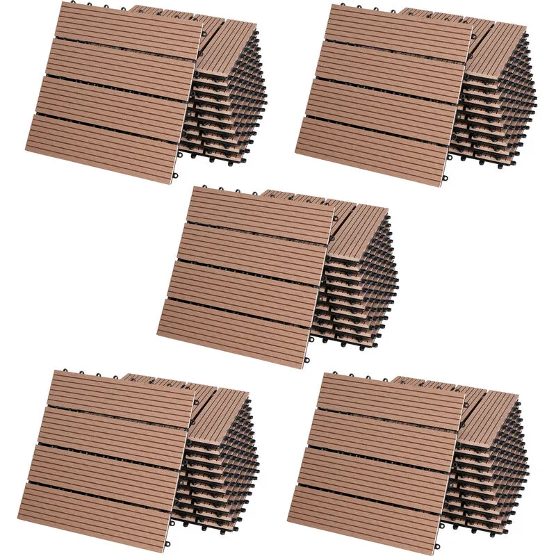  - Piastrelle da giardino in wpc mattonelle 30x30cm sauna patio terrazza esterno 55x Classic Terracotta (en)