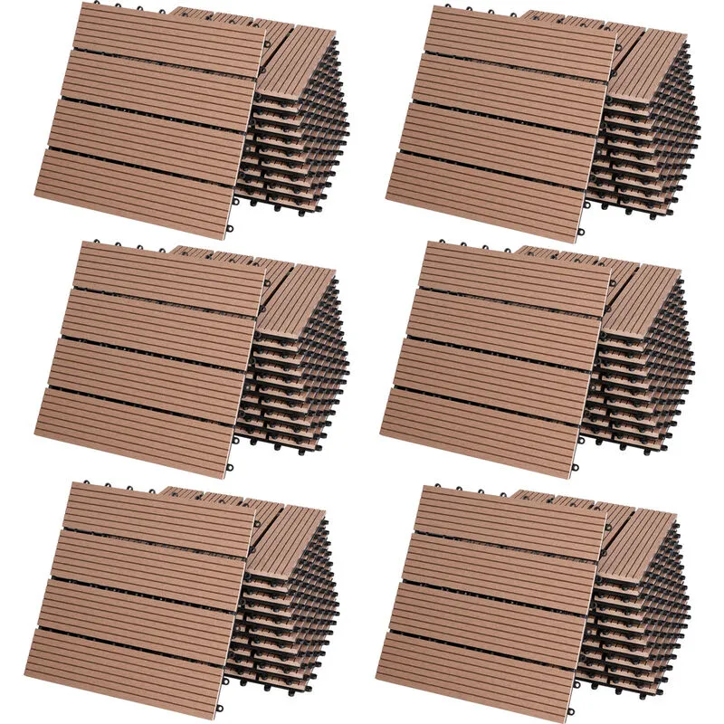 Piastrelle da giardino in wpc mattonelle 30x30cm sauna patio terrazza esterno 66x Classic Terracotta (en)