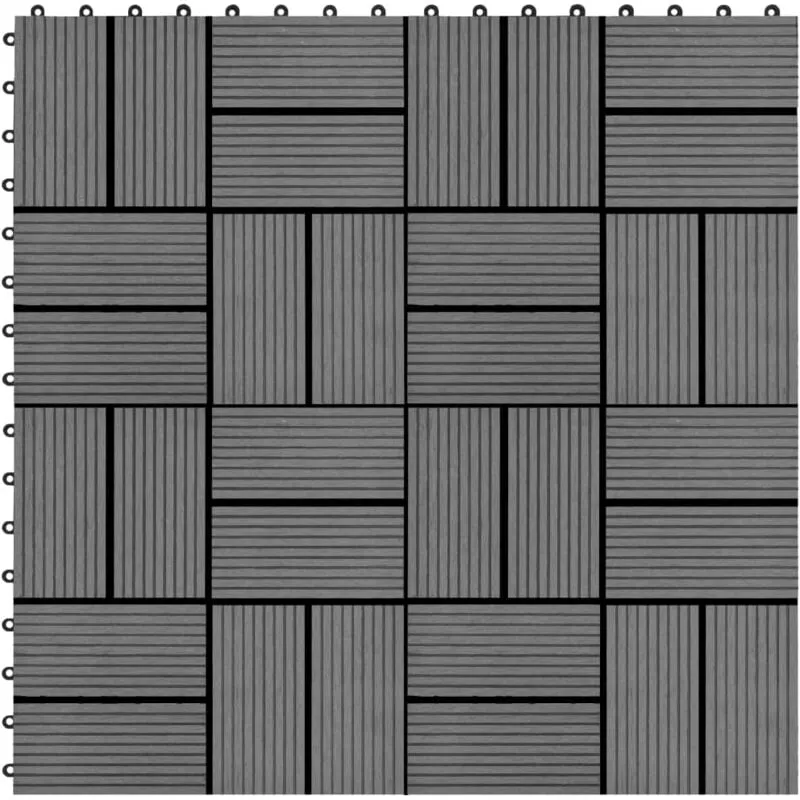 Piastrelle per Decking 22 pz 30x30cm 2mq in WPC Grigio