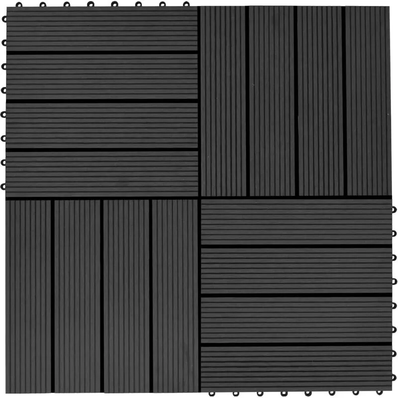 Maison du'Monde - Piastrelle per Decking in wpc 11 pz 30x30cm 1 - Zwart