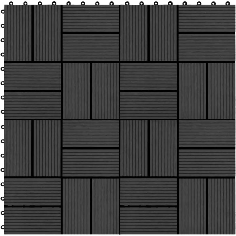 Piastrelle per Decking in wpc 11 pz 30x30cm 1 mq Nero