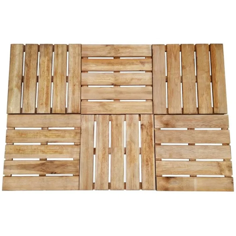 Piastrelle per Esterni 6 pz 50x50 cm in Legno Marrone