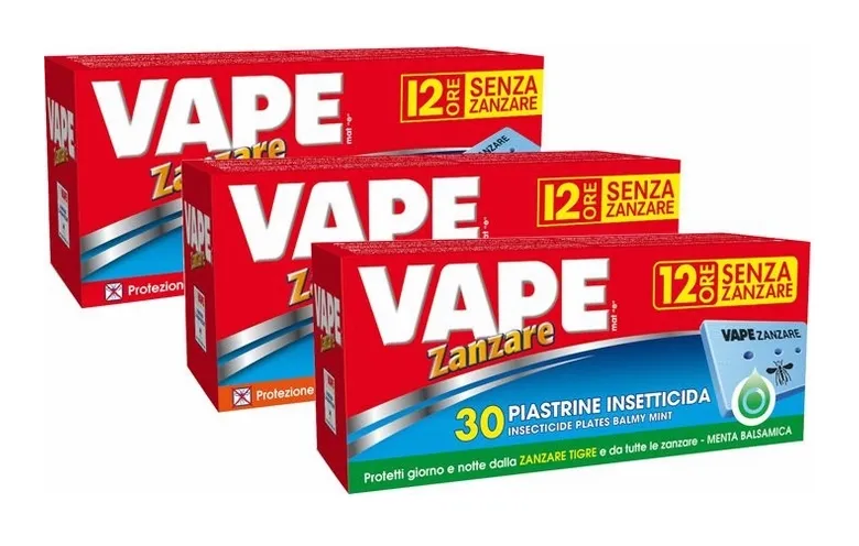 Vape - Piastrine Profumate per Insetticida Elettrico Antizanzare Cf. 30Pz