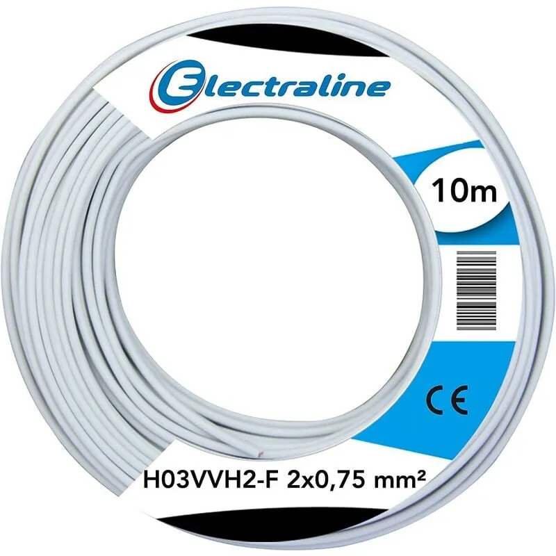 Cavo Electraline h03vvh2-f 2x0,75 colore bianco - 10901