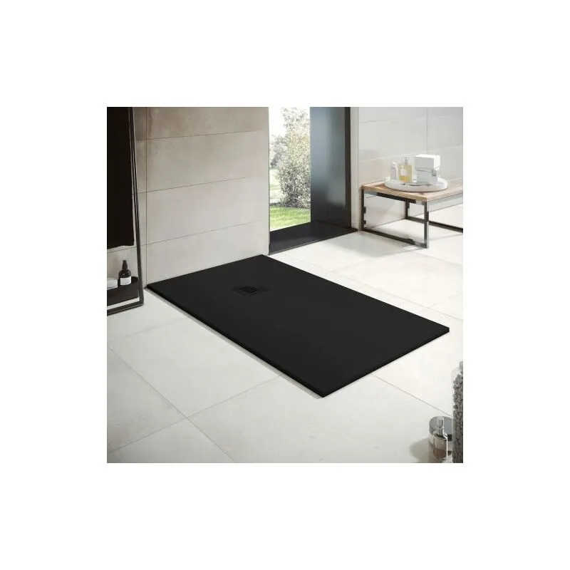 Bathme - Piatto doccia in resina - Larghezza 70 - Nero Ral-9005 - 70x140 cm