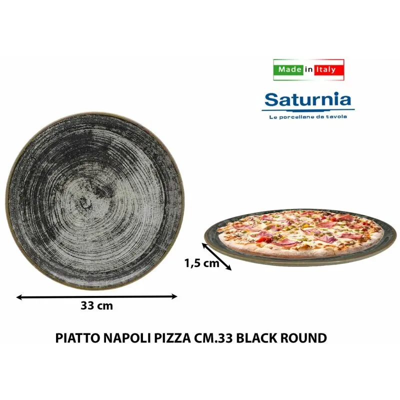 Bighouse It - piatto pizza napoli CM.33 black round
