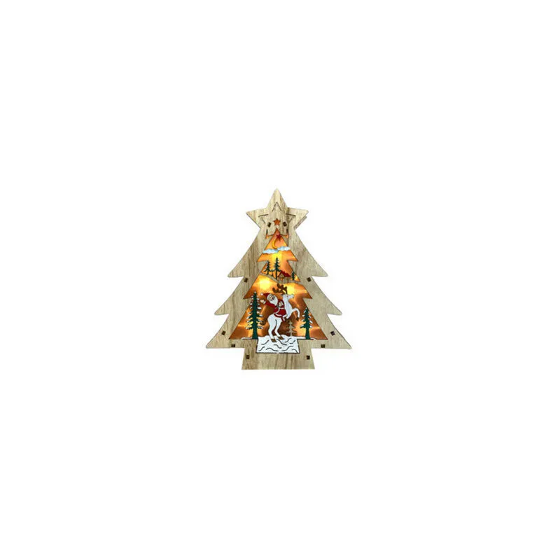 Electro Dh - Piccolo albero di Natale in legno con luce