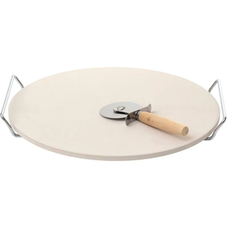 Pietra per pizza barbecue 33 cm + ruota - Neka