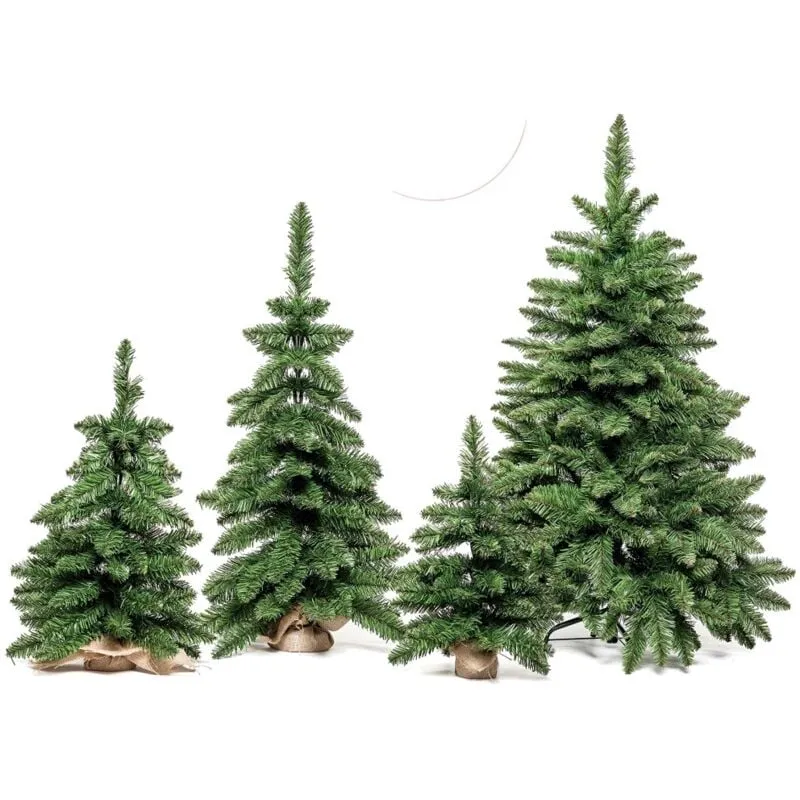 Albero di Natale TIMMY mini piccolo pinetto PVC verde con base yuta effetto reale salva spazio - H60 cm