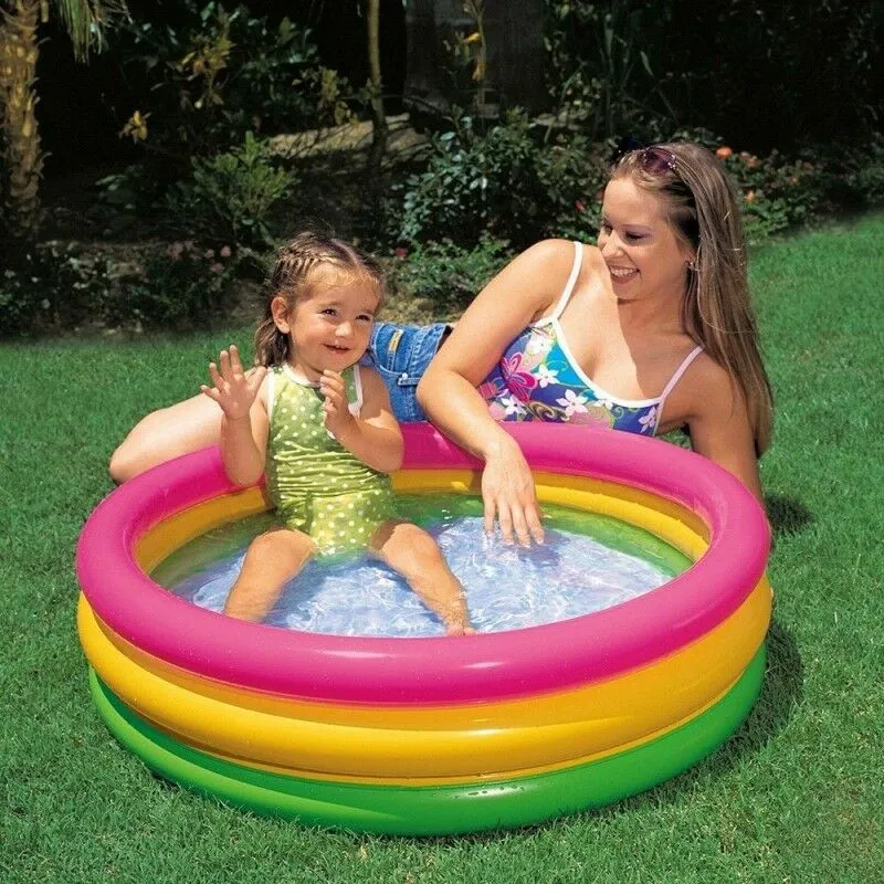  - Piscina Gonfiabile per Bambini 3 Anelli Tonda Rotonda 86X25 h