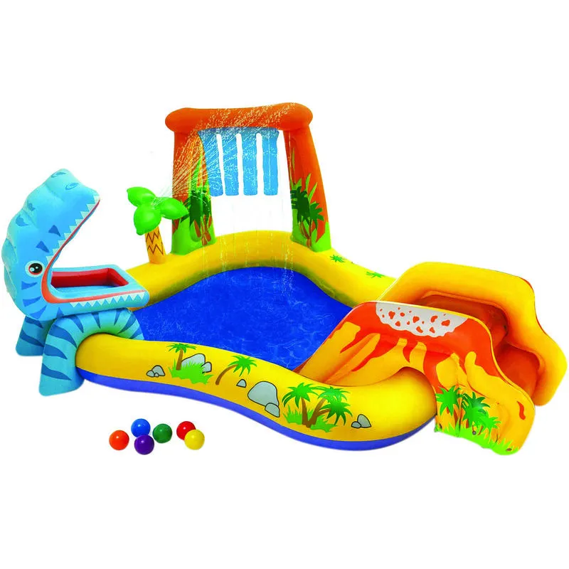 Piscina gonfiabile rettangolare gioco dinosauro +3 anni - cm.249x191x109h. - peso kg.5,2 (art.57444)